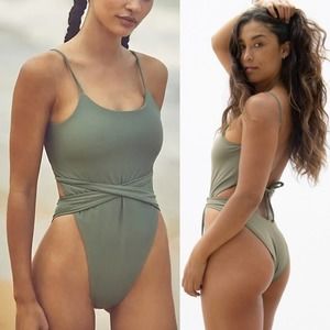Free People X Mare Perpetua The Essential One Piece Swimsuit In Sage New